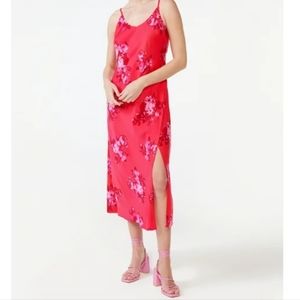 Scoop Floral Midi slip dress